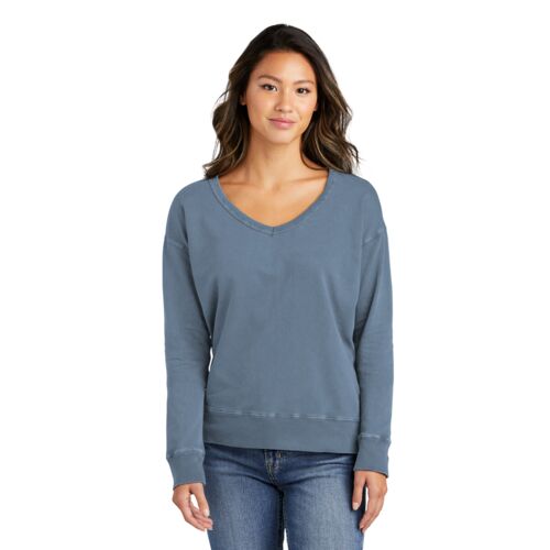 Women's Beach Wash ® Garment Dyed V Neck Sweatshirt Thumbnail